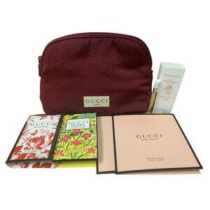 Gucci 6 Piece Perfume & Lip Sample Gift Set with Bag